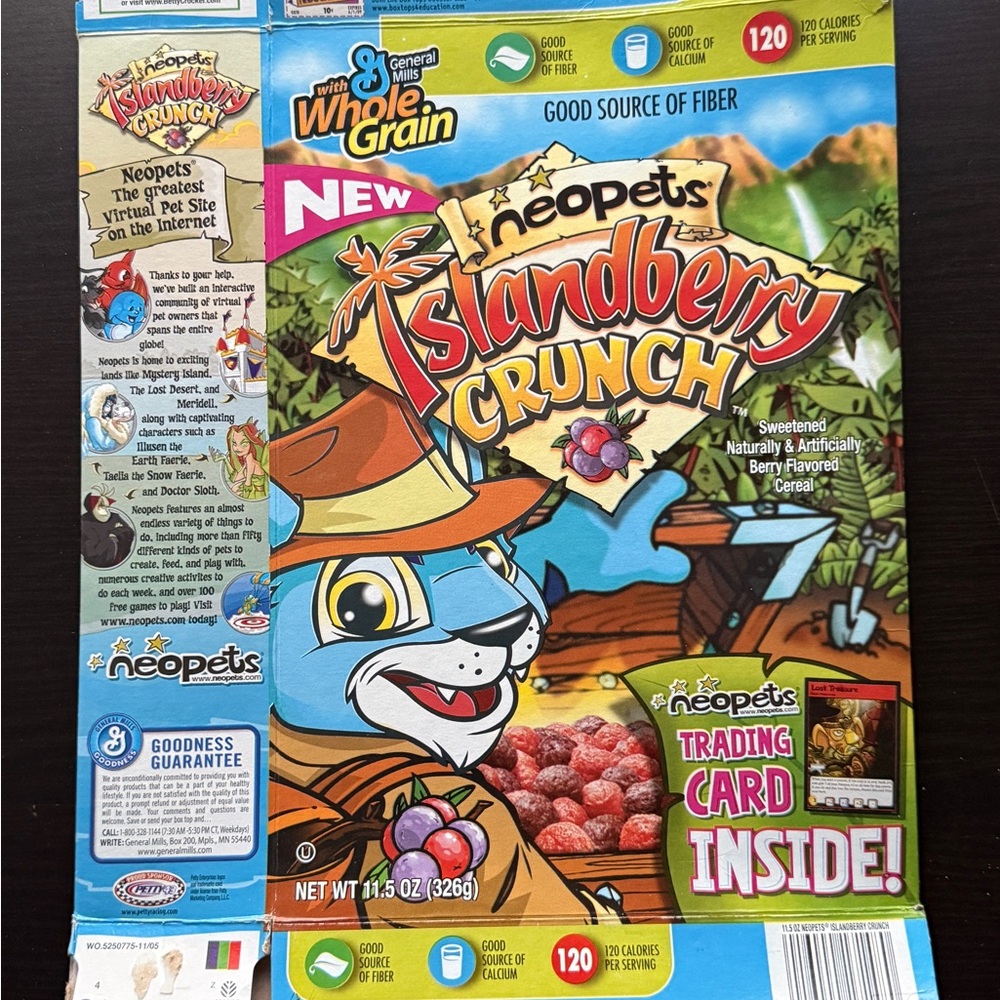 Neopets | Vintage 2005-2006 Islandberry Crunch Cereal Box
